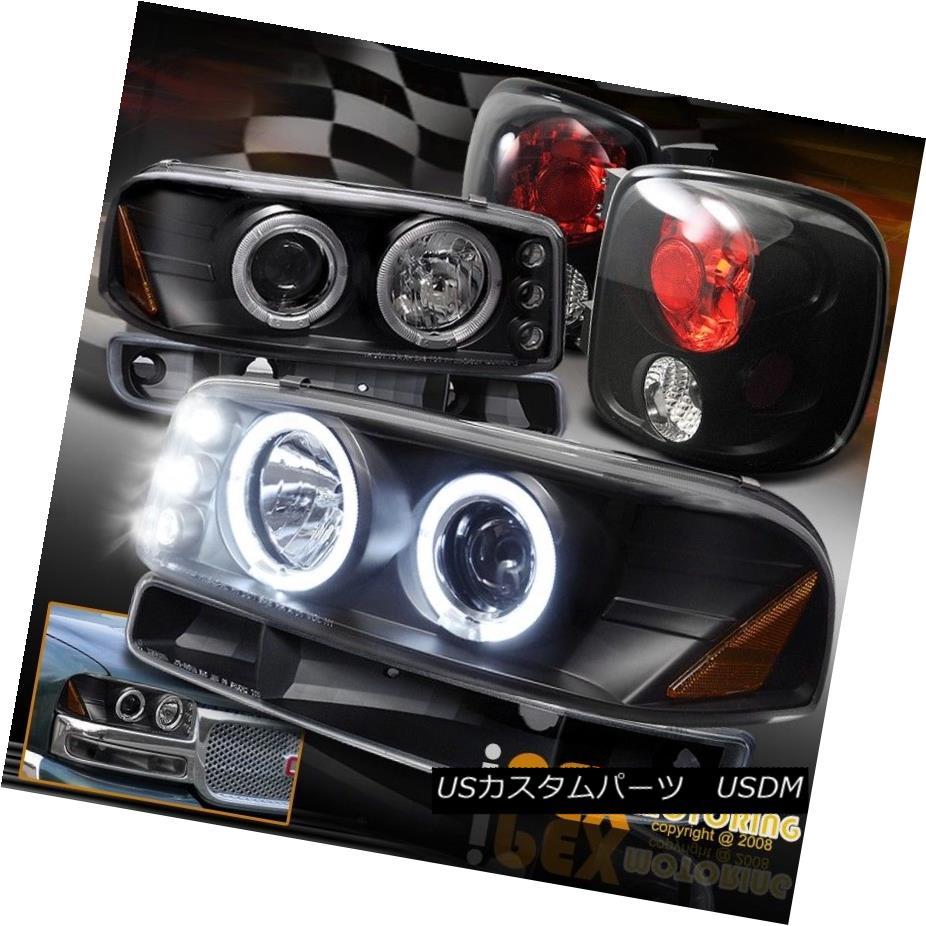 テールライト For 99-04 GMC Sierra StepSide Halo LED Projector Headlights+Signal+Tail Lights 99-04 GMC Sierra StepSide Halo LEDプロジェクターヘッドライト+ Sig nal +テールライト用 【並行輸入品】
