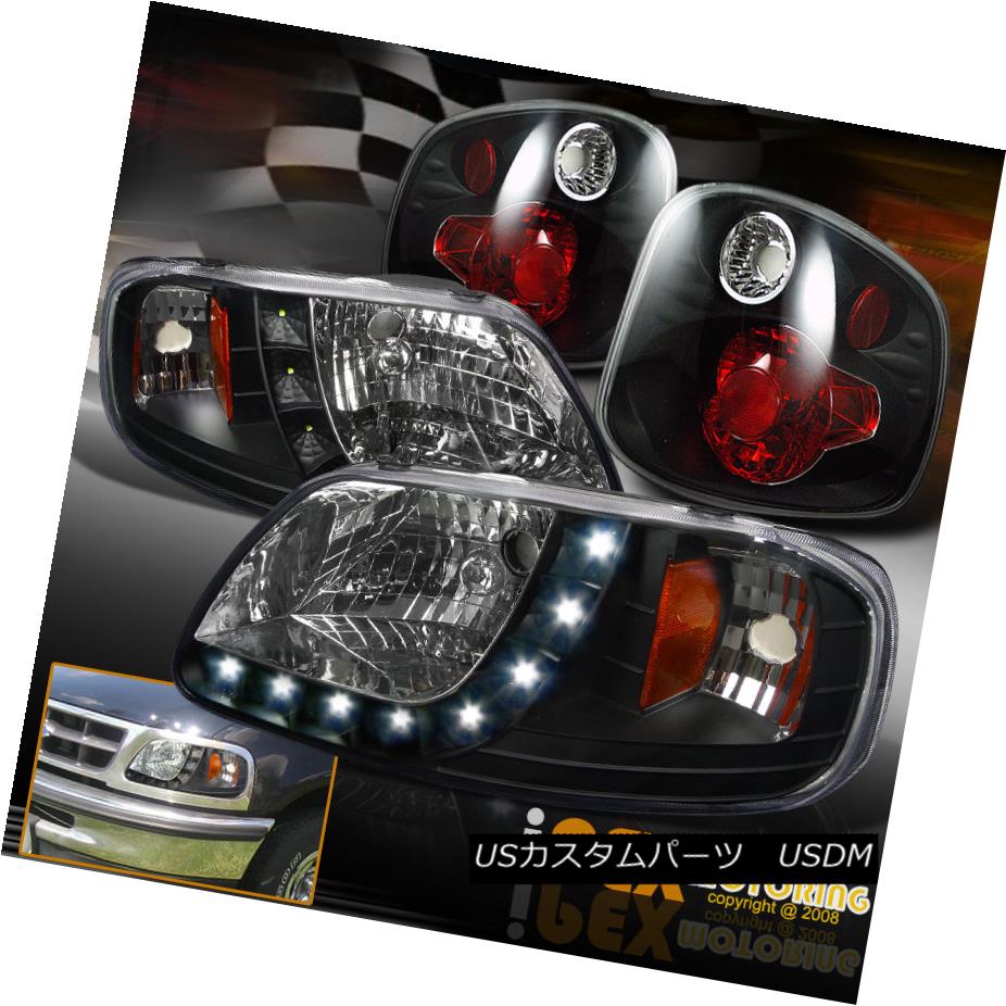 テールライト 2001-2003 Ford F150 King Ranch SVT Lightning LED Headlights Black + Tail Lights 2001-2003フォードF150キングランチSVTライトニングLEDヘッドライトブラック+テールライト 【並行輸入品】