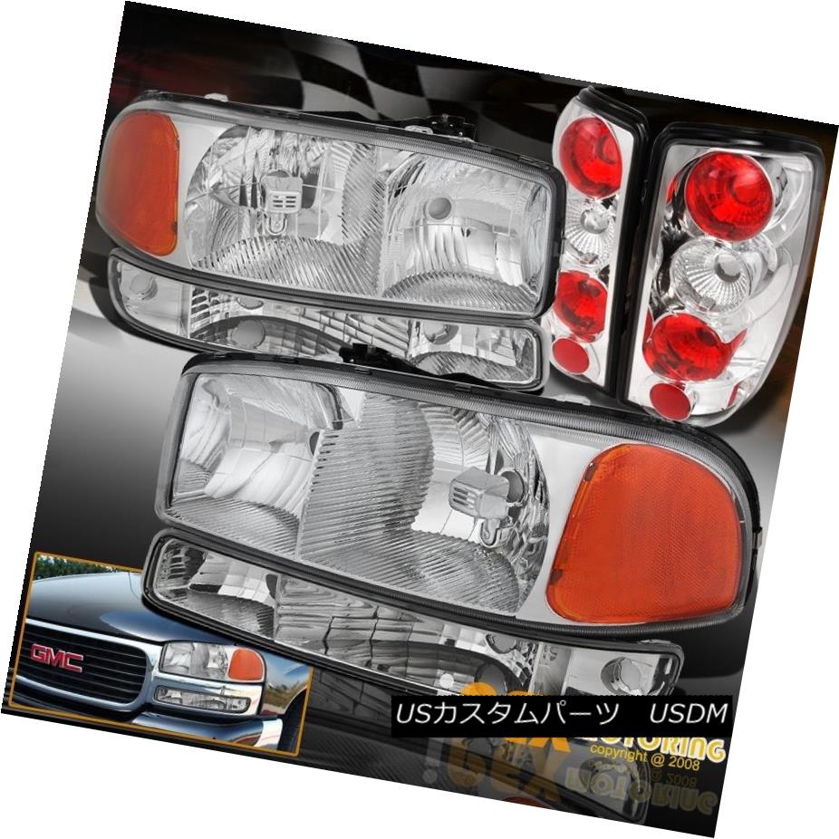 テールライト Chrome Set: 2000-2006 GMC Yukon Head Light + Signal Bumper W/ Rear Tail Lamps クロムセット：2000-2006 GMC Yukonヘッドライト+シグナルバンパーW /リアテールランプ 【並行輸入品】