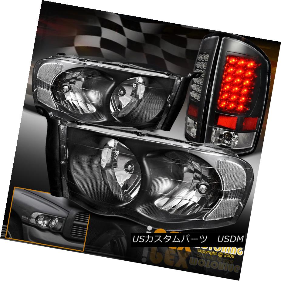 テールライト For 2002-2005 Dodge Ram 1500/2500/3500 Black Headlights + Ultra LED Tail Lights 2002-2005 Dodge Ram 1500/2500/3500ブラックヘッドライト+ウルトラLEDテールライト用 【並行輸入品】