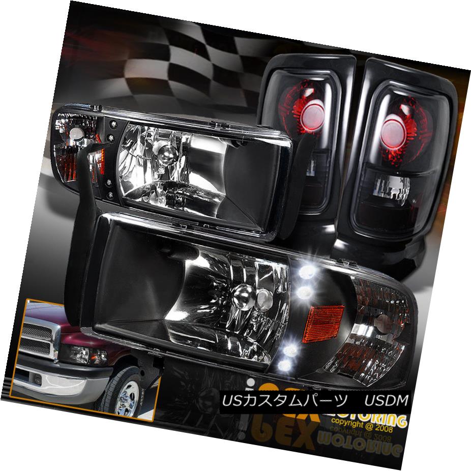 テールライト 1994-2001 Dodge Ram 1500 2500 3500 LED Black Headlights + Dark Smoke Tail Lights 1994-2001 Dodge Ram 1500 2500 3500 LEDブラックヘッドライト+ダークスモークテールライト 【並行輸入品】