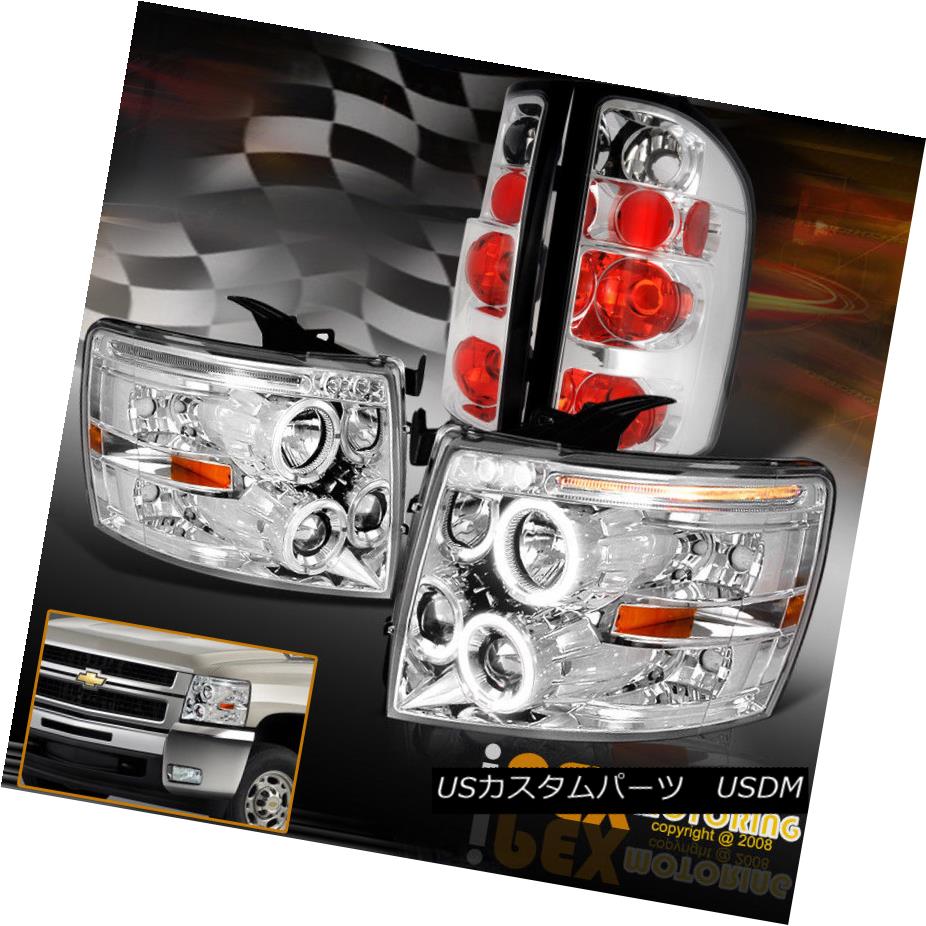 テールライト 2007-2014 Silverado 1500 2500HD Halo Projector LED Headlight Tail Light Chrome 2007-2014 Silverado 1500 2500HDハロープロジェクターLEDヘッドライトテールライトクローム 【並行輸入品】