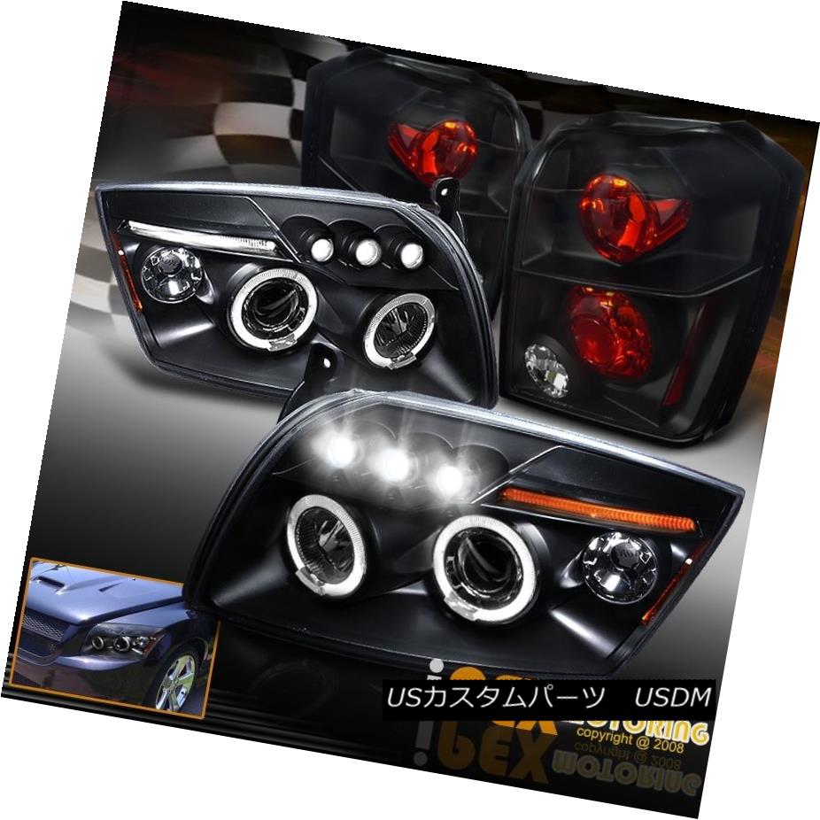 テールライト 2007-2012 Dodge Caliber Glow Halo Projector LED Headlights + Tail Lights Black 2007-2012 Dodge Calibre Glow HaloプロジェクターLEDヘッドライト+テールライトブラック 【並行輸入品】