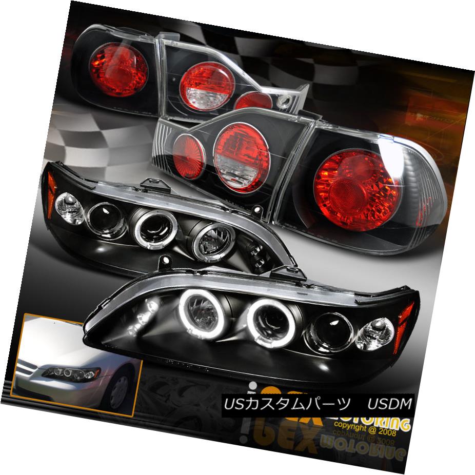 テールライト 1998 1999 2000 Accord 4Dr Halo Projector LED Black Headlights W/ JDM Tail Lights 1998 1999 2000 Accord 4Dr HaloプロジェクターLEDブラックヘッドライトW / JDMテールライト 【並行輸入品】