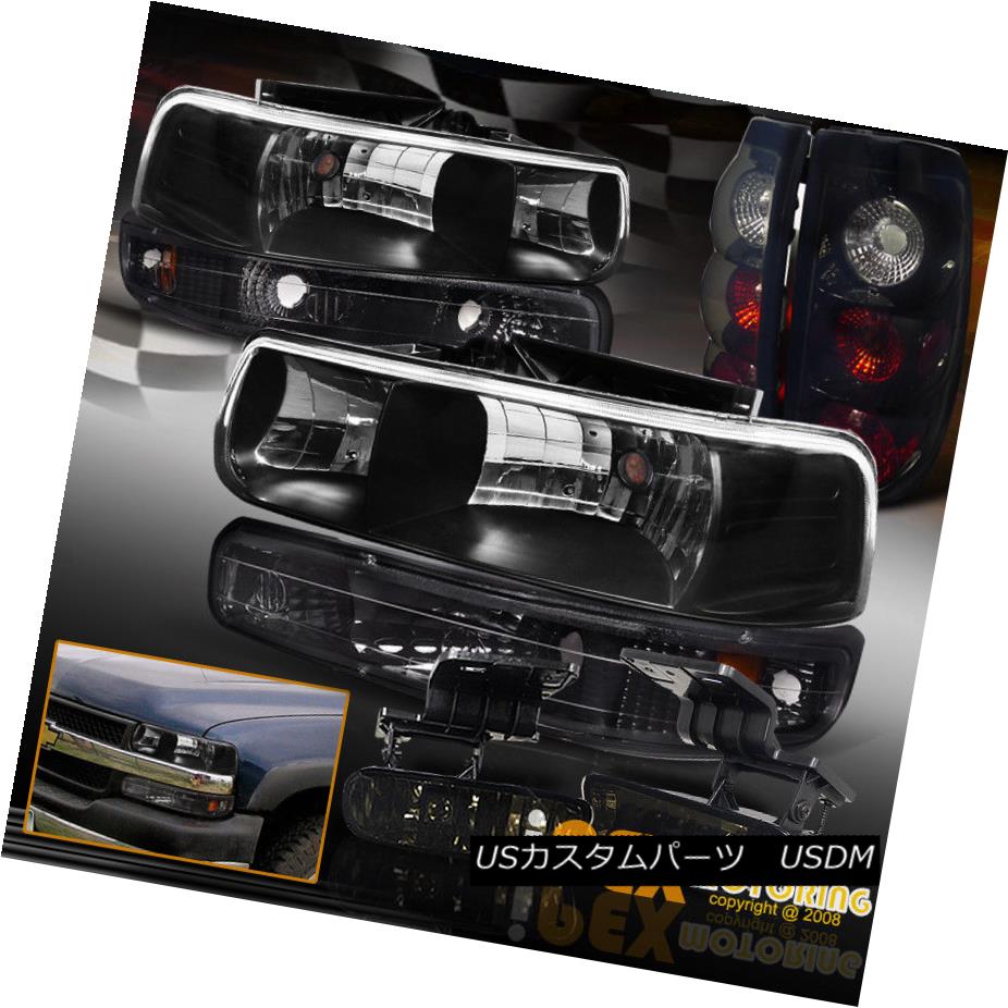テールライト 99-02 Chevy Silverado Black Headlights + Dark Smoke Tail Light + Smoke Fog Light 99-02シボレーシルバラードブラックヘッドライト+ダークスモークテールライト+スモークフォグライト 【並行輸入品】