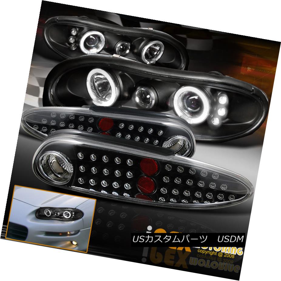 テールライト 1998-2002 Chevy Camaro Z28 Halo Projector Black Headlights W/ LED Tail Lights 1998-2002シボレーカマロZ28ハロープロジェクターブラックヘッドライトW / LEDテールライト 【並行輸入品】