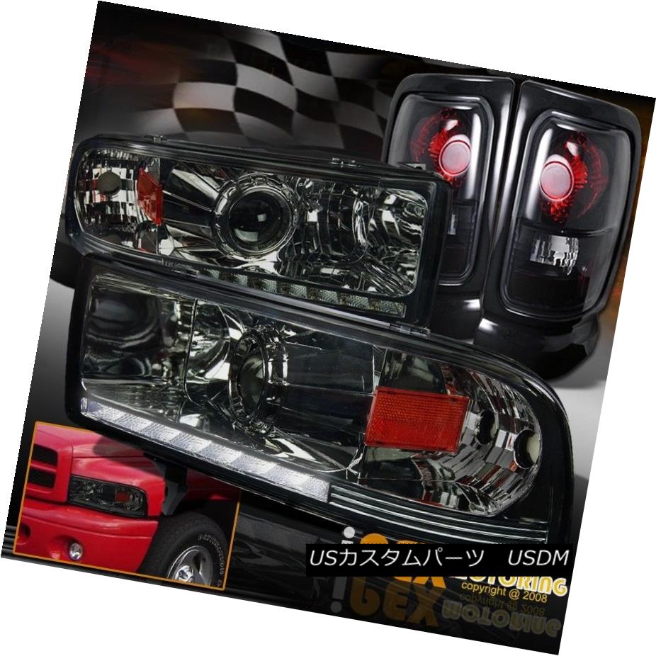 テールライト SHINY SMOKE 1994-2001 Dodge Ram 1500 2500 Projector LED Headlights + Tail Lights SHINY SMOKE 1994-2001 Dodge Ram 1500 2500プロジェクターLEDヘッドライト+テールライト 【並行輸入品】