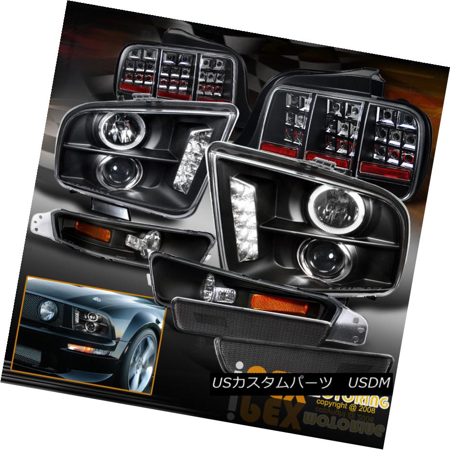テールライト 8PC 05-09 Ford Mustang Halo Projector Black Headlights +LED Tail Light + Signals 8PC 05-09フォードマスタングハロープロジェクターブラックヘッドライト+ LEDテールライト+信号 【並行輸入品】