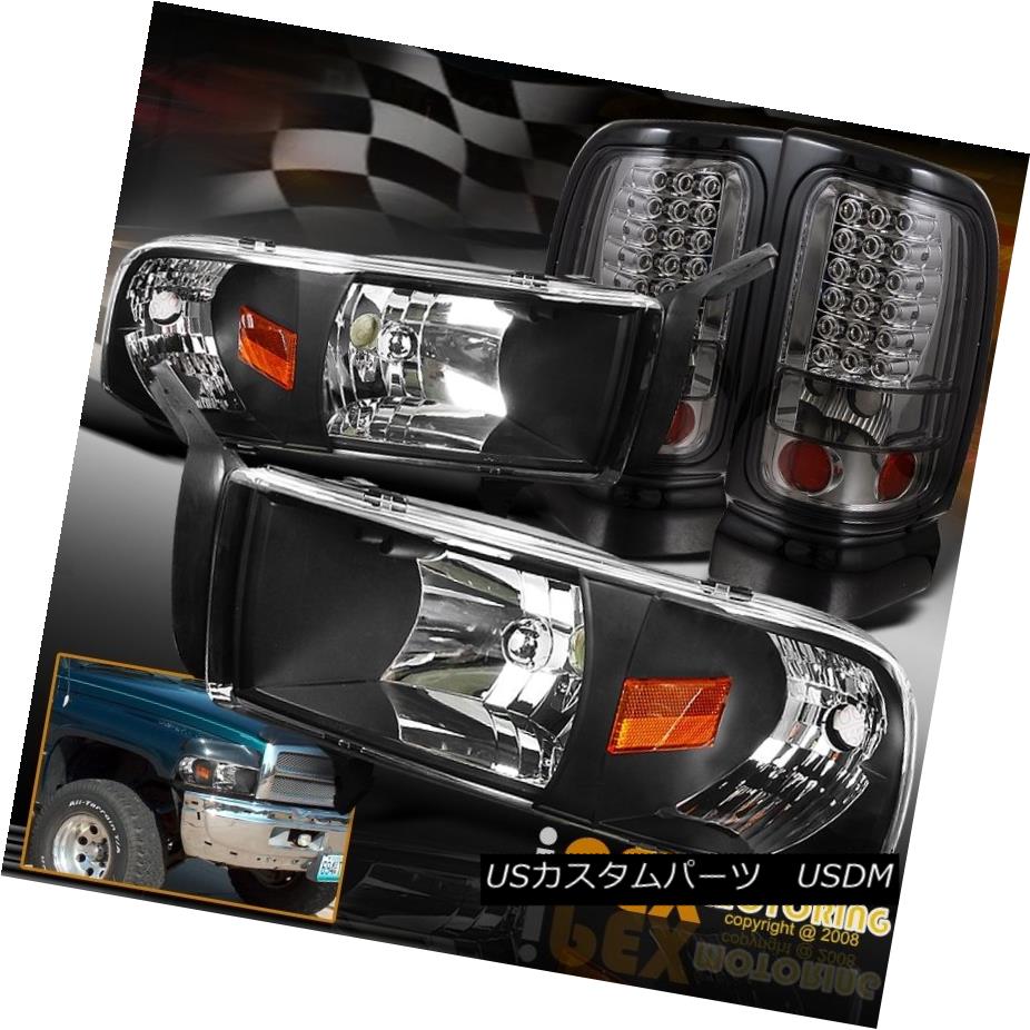 テールライト 1994-2001 Dodge Ram 1500 2500 3500 Black Signal Head Light + Smoke LED Tail Lamp 1994-2001 Dodge Ram 1500 2500 3500ブラックシグナルヘッドライト+スモークLEDテールランプ 【並行輸入品】