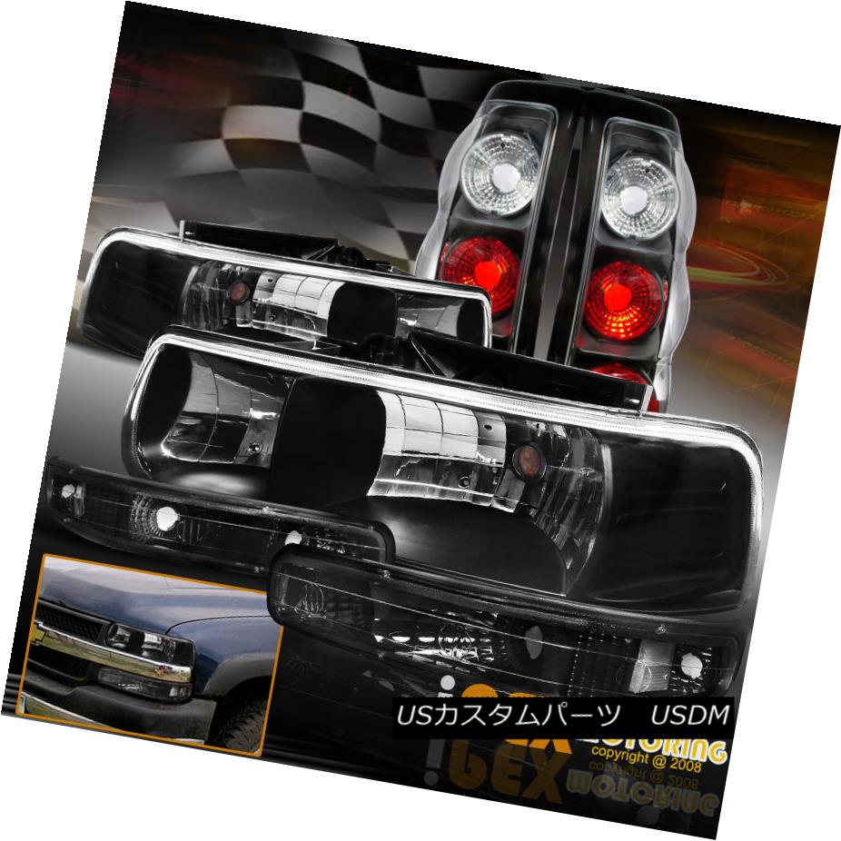 テールライト 1999-2002 Chevy Silverado [COMPLETE 6PC] Black Headlights + Tail Light + Signals 1999-2002 Chevy Silverado [完全6PC]ブラックヘッドライト+テールライト+信号 【並行輸入品】