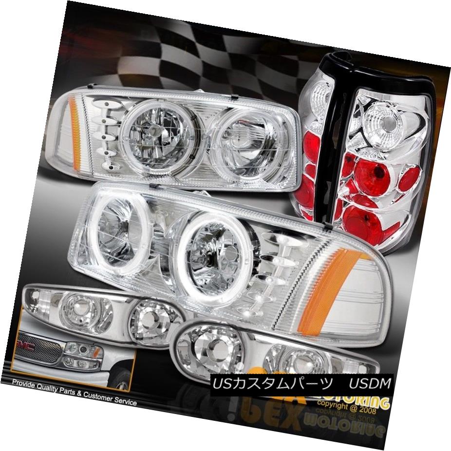 テールライト 2002-2003 GMC Sierra 1500 Denali Halo LED Chrome Headlight + Signals+ Tail Light 2002-2003 GMC Sierra 1500 Denali Halo LEDクロームヘッドライト+信号+テールライト 【並行輸入品】