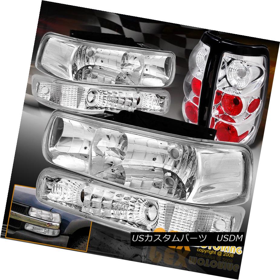 テールライト NEW 1999-2002 Chevy Silverado Chrome Headlights + Signal Light + Tail Lamp 6PC NEW 1999-2002シボレーシルバラードクロームヘッドライト+シグナルライト+テールランプ6PC 【並行輸入品】