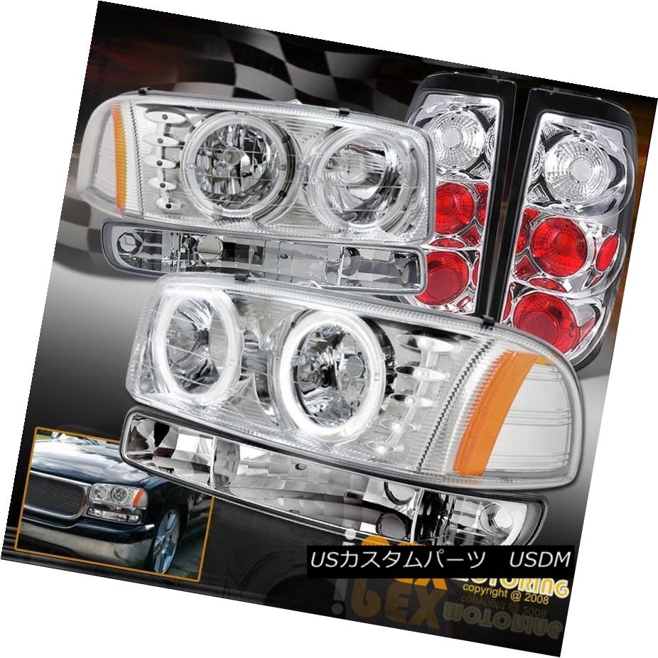 テールライト 2004 2005 2006 GMC Sierra Halo LED Chrome Headlights W/ Signal Lamp & Tail Light 2004 2005 2006 GMC Sierra Halo LEDクロームヘッドライトW /シグナルランプ＆amp; テールライト 【並行輸入品】