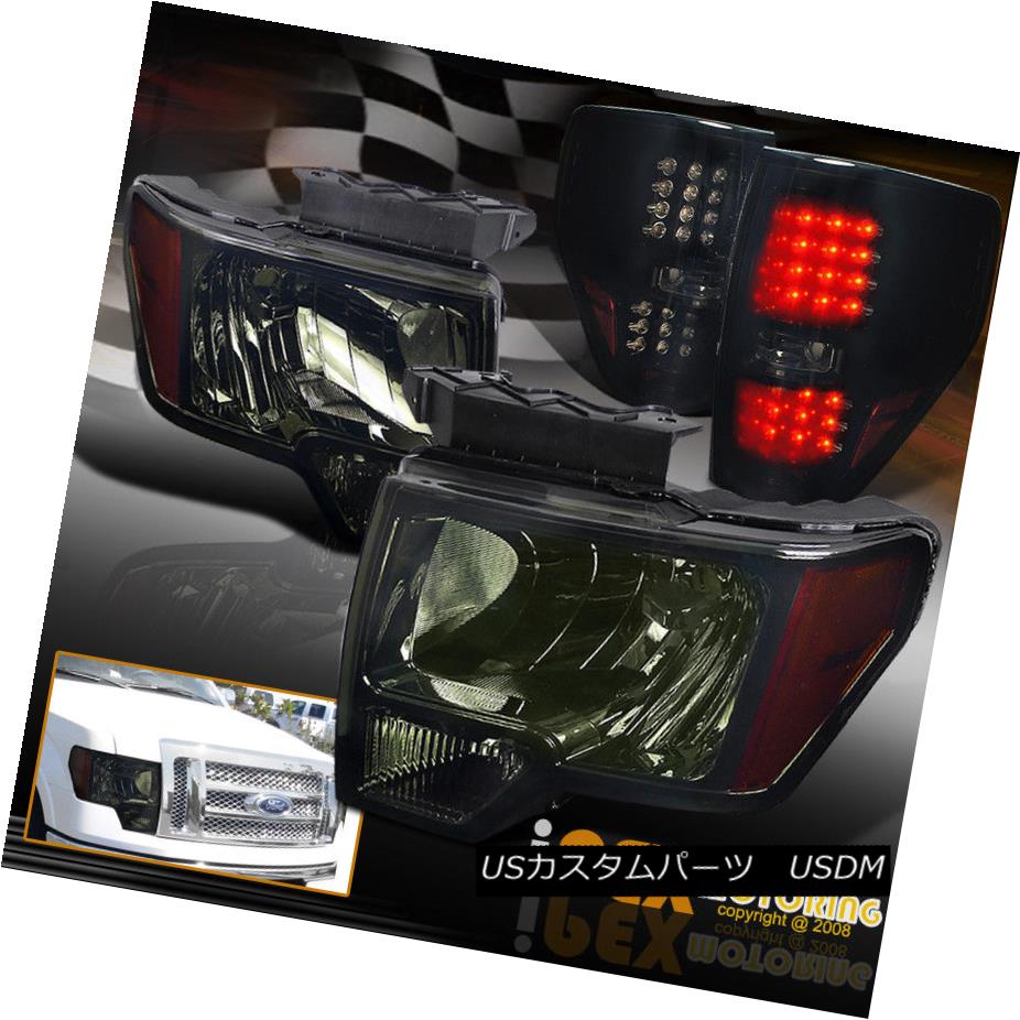 テールライト 2009 2010 2011 2012 13 2014 Ford F150 Smoke Headlight+LED Dark Smoke Tail Light 2009 2010 2011 2012 13 2014 Ford F150スモークヘッドライト+ LEDダークスモークテールライト 【並行輸入品】