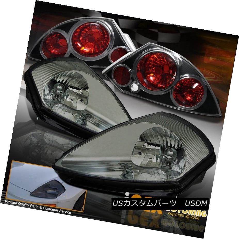 テールライト *4PCS Smoke & Black Combo* Head Lights & Tail Lamps For 00-02 Mitsubishi Eclipse * 4PCSスモーク＆amp; ブラックコンボ*ヘッドライト＆amp; 00-2三菱エクリプステールランプ 【並行輸入品】