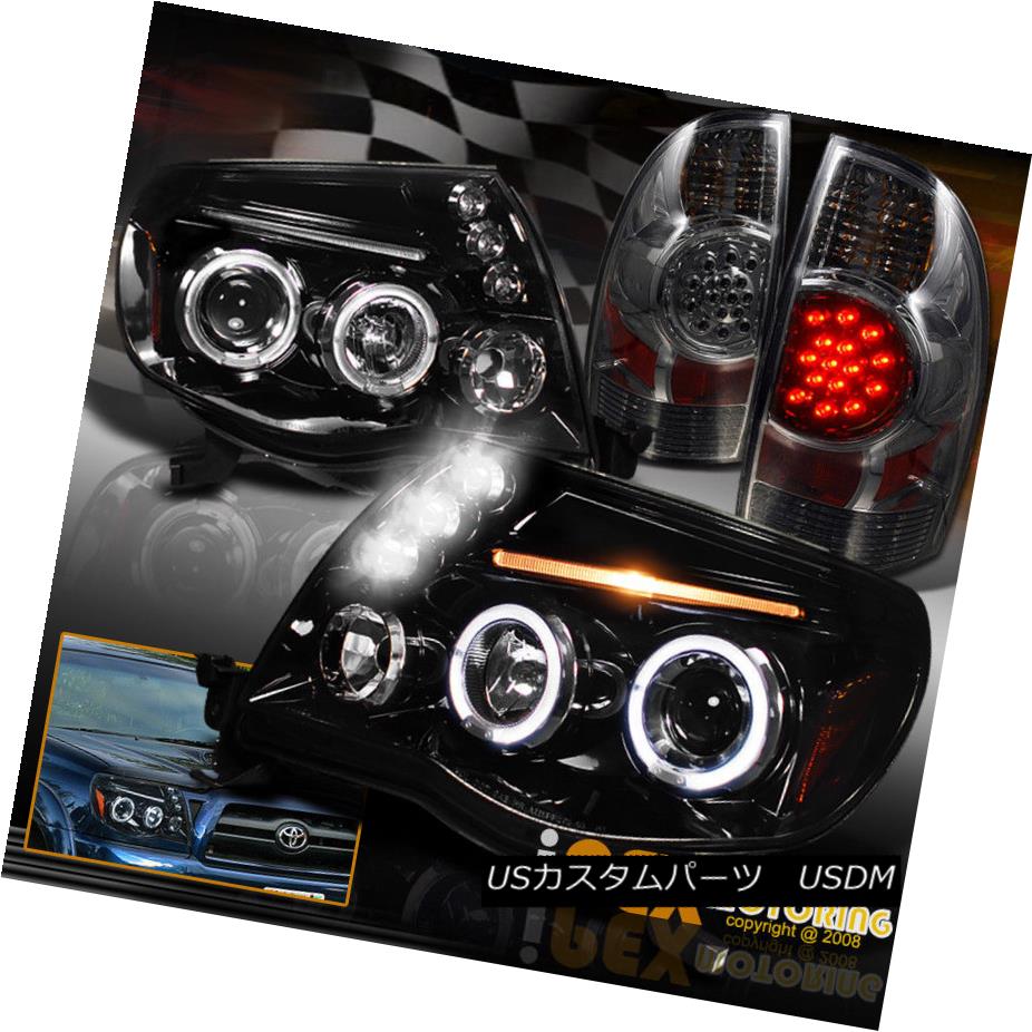 テールライト 05-08 Tacoma Halo Projector SHINY PIANO BLACK Headlights + LED Smoke Tail Light 05-08タコマハロープロジェクターSHINY PIANO BLACKヘッドライト+ LEDスモークテールライト 【並行輸入品】 60,561円