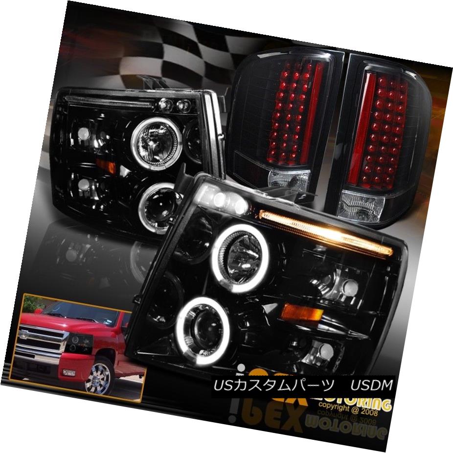 テールライト 07-14 Chevy Silverado Projector Gloss Black Headlights W/ FULL LED Tail Light 07-14 Chevy SilveradoプロジェクターグロスブラックヘッドライトW / FULL LEDテールライト 【並行輸入品】