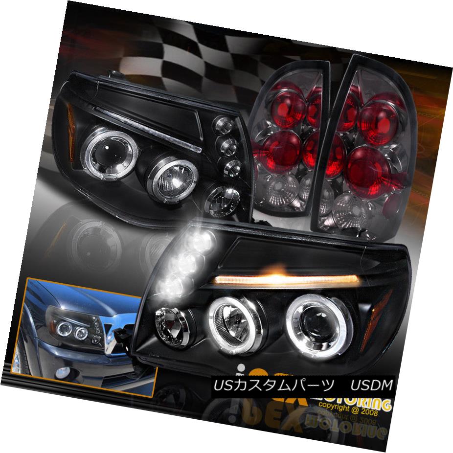 テールライト 2005-2008 Toyota Tacoma Halo Projector LED Black Headlights + Smoke Tail Lights 2005-2008トヨタタコマヘイロープロジェクターLEDブラックヘッドライト+煙テールライト 【並行輸入品】