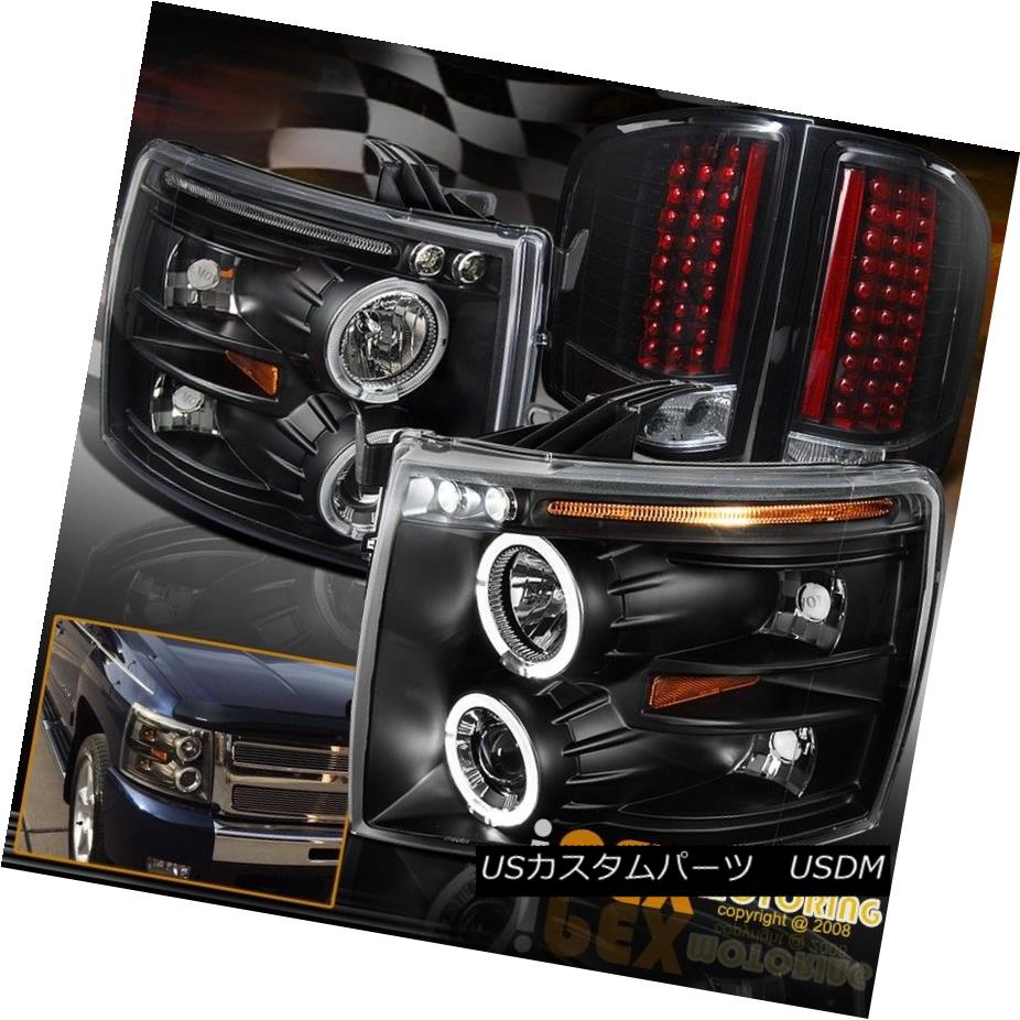 テールライト Chevy Silverado Halo Projector Black Headlights + Limited Edition LED Tail Light シボレーシルバラードハロープロジェクターブラックヘッドライト+限定版LEDテールライト 【並行輸入品】