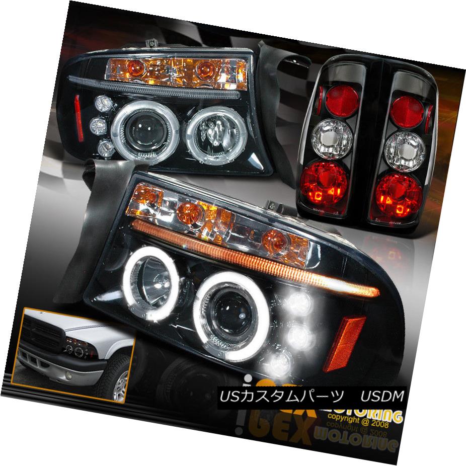 テールライト 1997-2004 Dakota Projector LED Shiny Black Headlights + Euro Black Tail Lights 1997 - 2004年ダコタプロジェクターLEDシャイニーブラックヘッドライト+ユーロブラックテールライト 【並行輸入品】