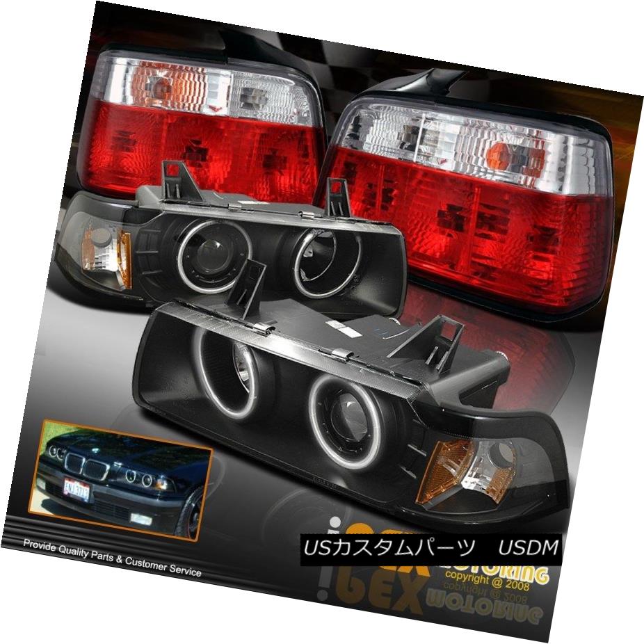 テールライト 1992-1998 BMW E36 4DR Halos Projector Black Headlight W/ Corner + Tail Lights 1992-1998 BMW E36 4DR HalosプロジェクターブラックヘッドライトW /コーナー+テールライト 【並行輸入品】