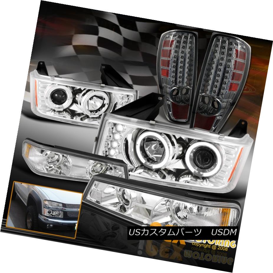 テールライト Chevy Colorado/GMC Canyon Halo Projector Chrome Headlight W/LED Tail Light Smoke シボレーコロラド/ GMCキャニオンハロープロジェクタークロームヘッドライトW / LEDテールライトスモーク 【並行輸入品】