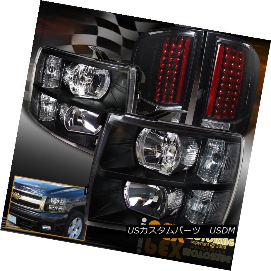 テールライト 2007-2014 Chevy Silverado 1500/2500/3500 Black Headlights + Ultra LED Tail Light 2007-2014シボレーシルバラード1500/2500/3500ブラックヘッドライト+ウルトラLEDテールライト 【並行輸入品】