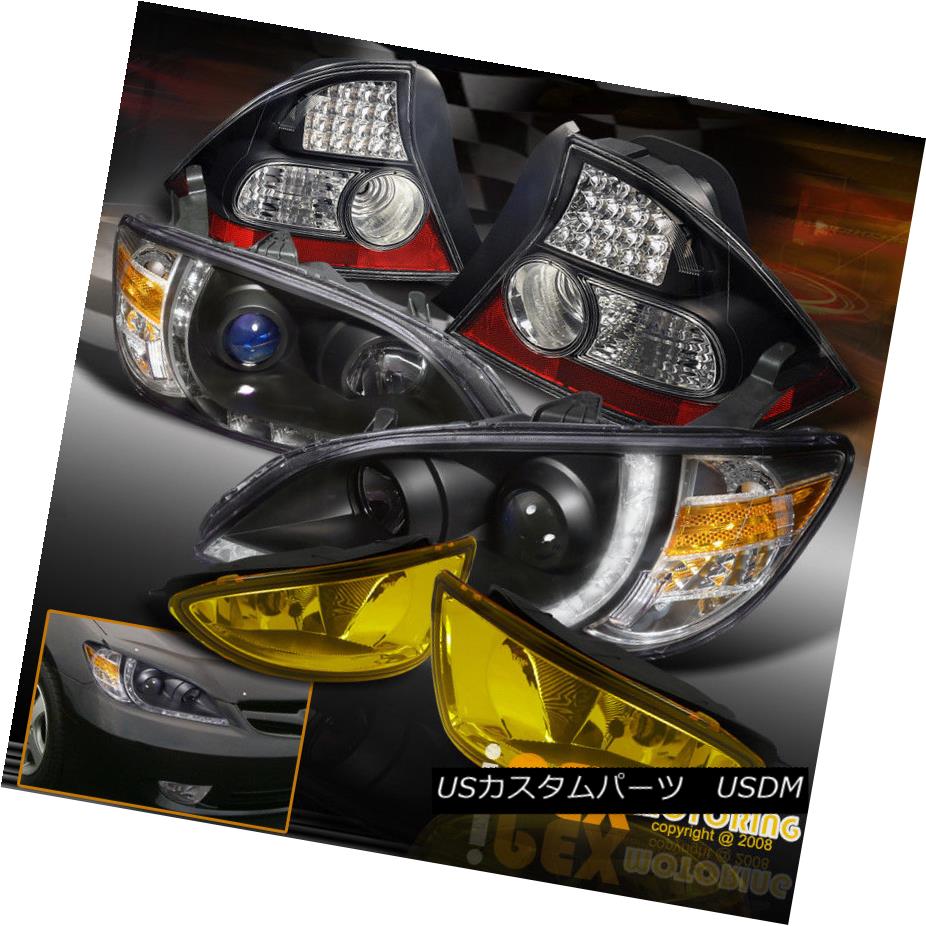 テールライト 2004-2005 Honda Civic 2Dr Projector LED Black Headlights + Tail Light +Fog Light 2004-2005 Honda Civic 2DrプロジェクターLEDブラックヘッドライト+テールライト+フォグライト 【並行輸入品】
