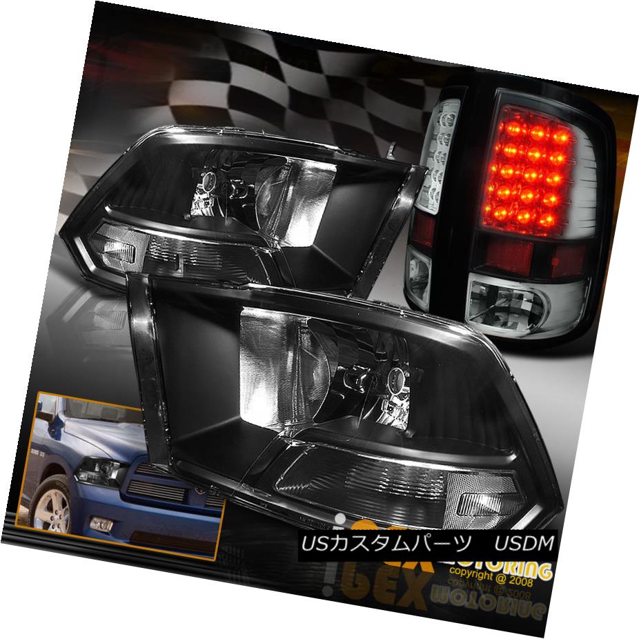 テールライト For 2009-2016 Dodge Ram 1500 2500 3500 Black Headlights + Ultra LED Tail Lights 2009-2016ダッジラム1500 2500 3500ブラックヘッドライト+ウルトラLEDテールライト 【並行輸入品】