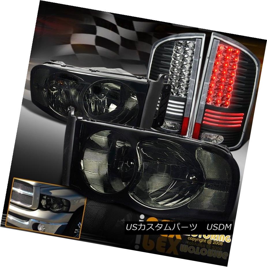 テールライト 2002-2005 Dodge Ram 1500 2500 3500 Smoke Headlights + Glow Tube LED Tail Lights 2002-2005 Dodge Ram 1500 2500 3500スモークヘッドライト+グローチューブLEDテールライト 【並行輸入品】