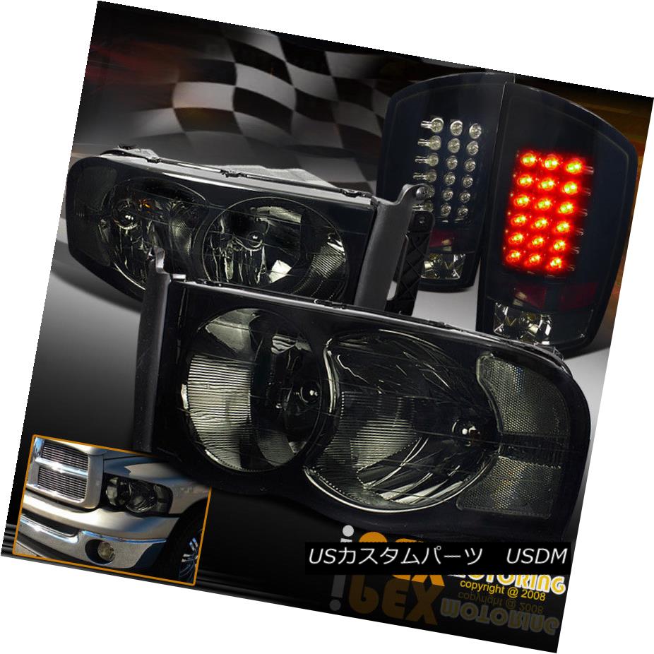 テールライト 2002-2005 Dodge Ram 1500 2500 3500 Smoke Headlights + LED Dark Smoke Tail Light 2002-2005 Dodge Ram 1500 2500 3500スモークヘッドライト+ LEDダークスモークテールライト 【並行輸入品】