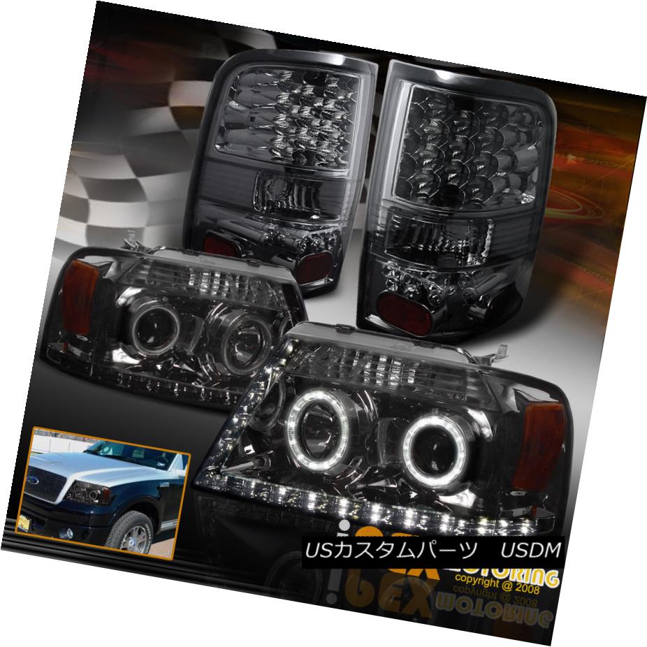 テールライト 2004-2008 Ford F150 Halo Projector BlackOut Headlights + LED Smoke Tail Lights 2004-2008 Ford F150 HaloプロジェクターBlackOutヘッドライト+ LED煙テールライト 【並行輸入品】