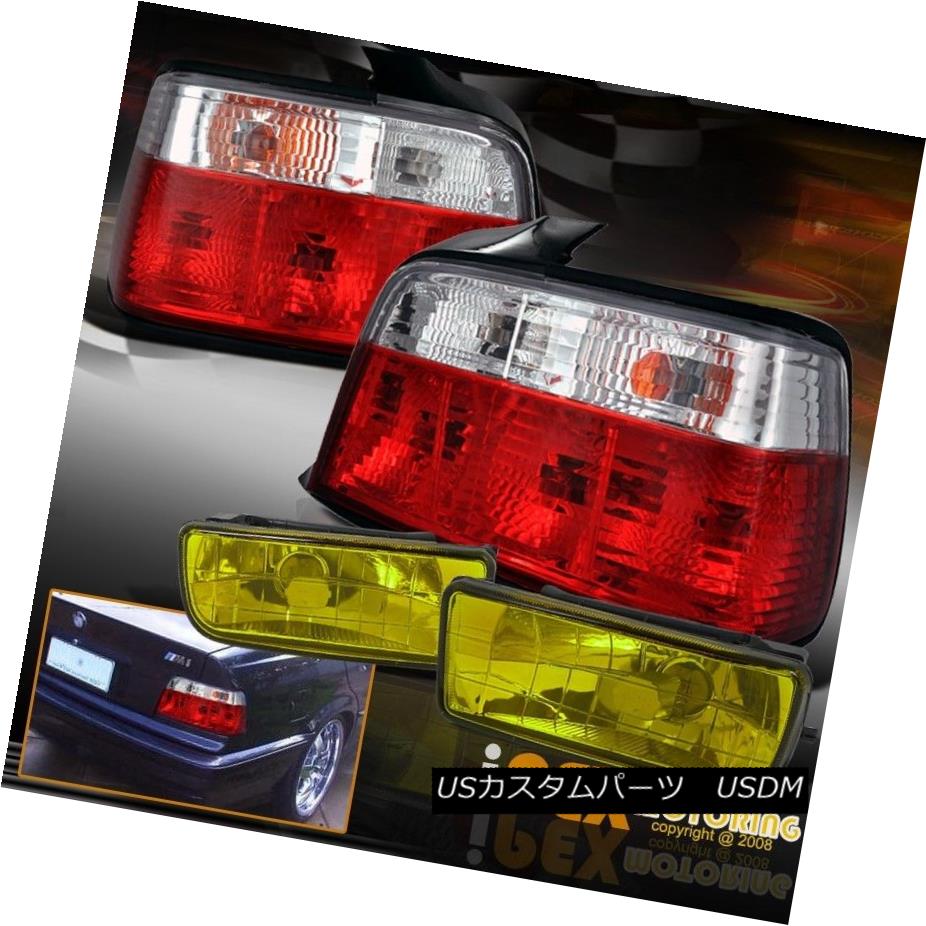 テールライト 1992-1998 BMW E36 3-Series 4Dr Sedan EURO Red Clear Tail Light + Yellow Fog Lamp 1992-1998 BMW E36 3シリーズ4Drセダンユーロレッドクリアテールライト+イエローフォグランプ 【並行輸入品】