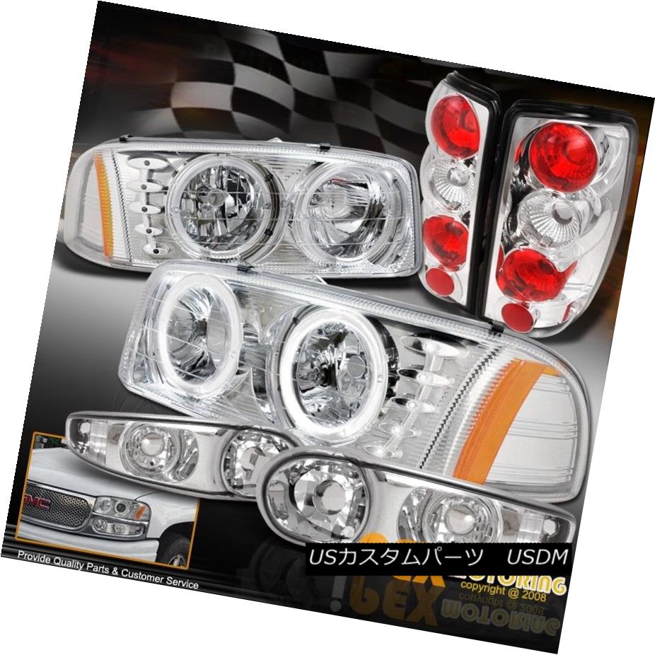 テールライト 2000-2006 GMC Yukon Denali Halo LED Headlight + Signal Light + Tail Light Chrome 2000-2006 GMC Yukon Denali Halo LEDヘッドライト+シグナルライト+テールライトクローム 【並行輸入品】