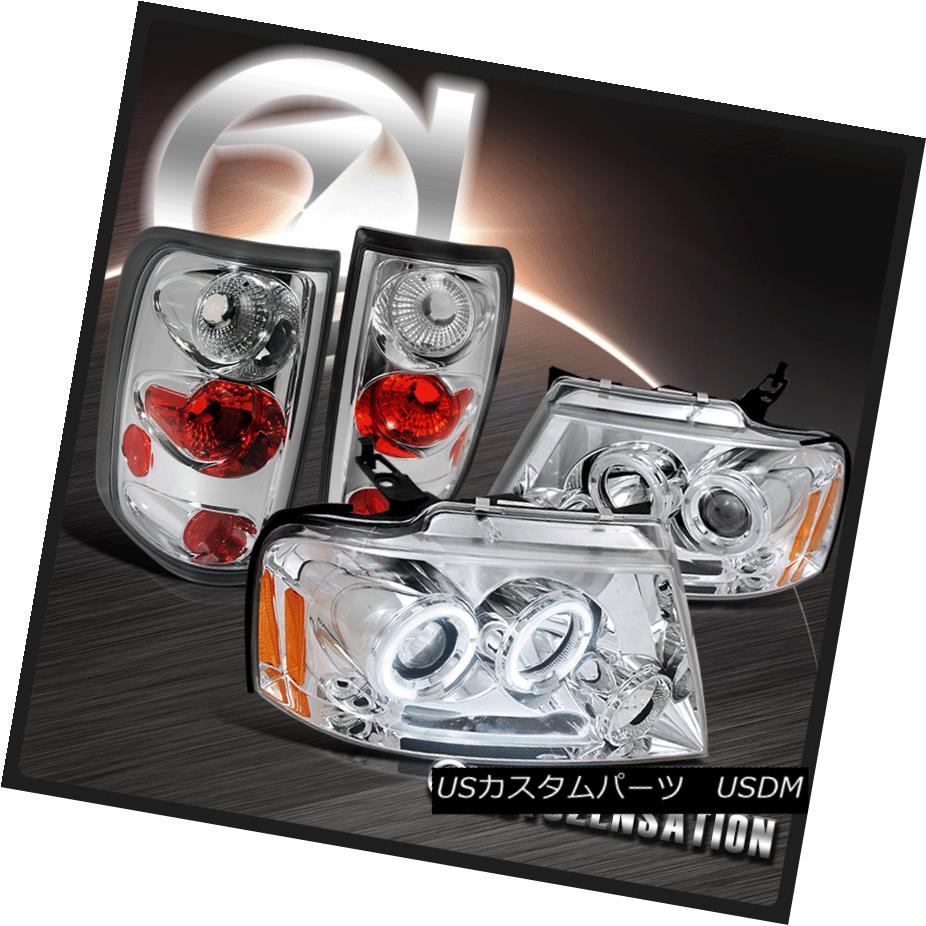 テールライト Ford 2004-2008 F150 Chrome Halo Projector LED DRL Headlights+Tail Lamp フォード2004-2008 F150クロームハロープロジェクターLED DRLヘッドライト+タイ lランプ 【並行輸入品】