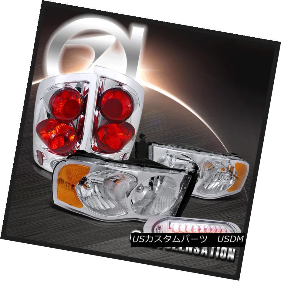 テールライト 02-05 Ram Chrome Crystal Headlights+Tail Lamp+Clear LED 3RD Brake Light 02-05ラムクロームクリスタルヘッドライト+タイ lランプ+クリアLED 3RDブレーキライト 【並行輸入品】