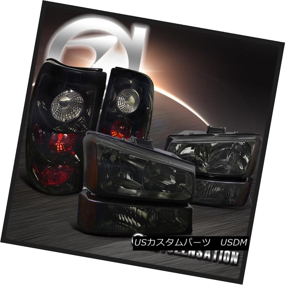 テールライト 03-07 Chevy Silverado Smoke Headlights+Bumper Lamp+Glossy Black Tail Brake Light 03-07 Chevy Silveradoスモークヘッドライト+バーン 1ランプ+光沢のあるブラックテールブレーキライト 【並行輸入品】