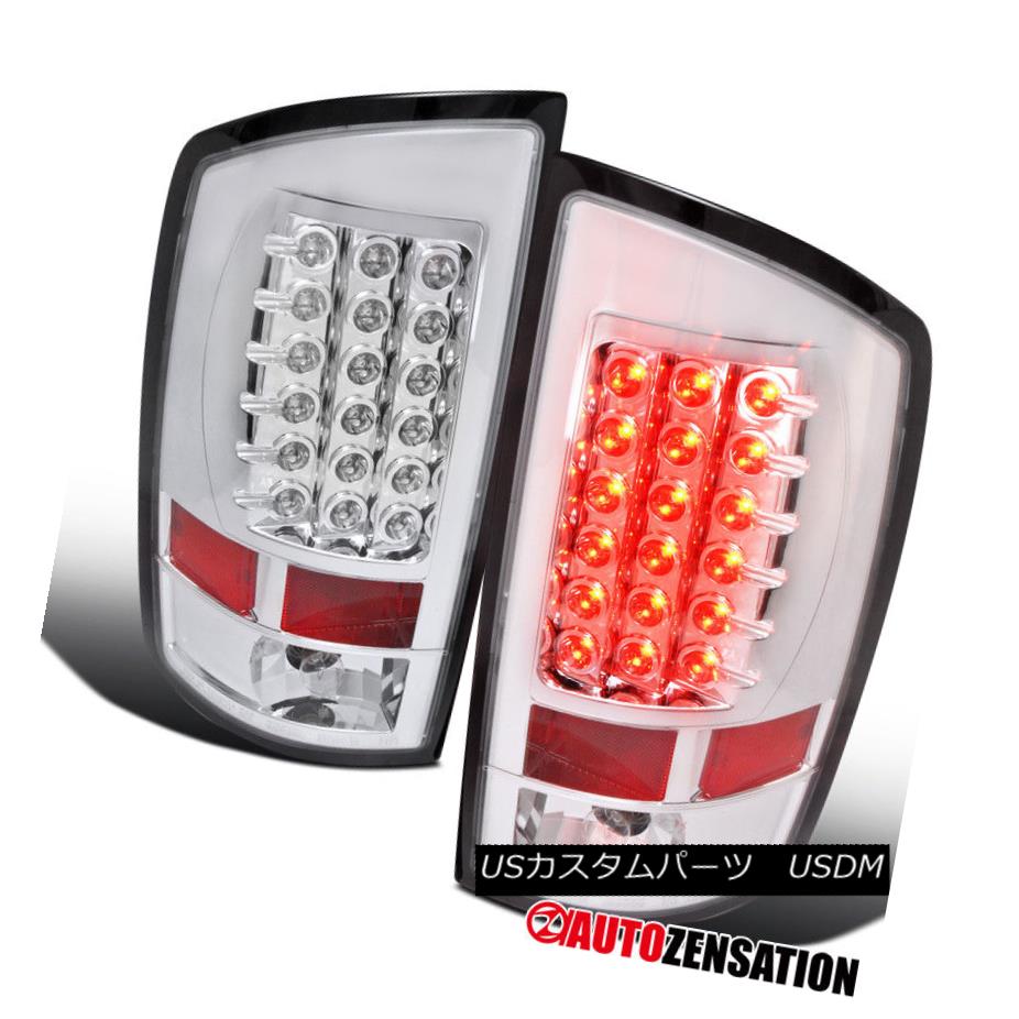 テールライト 02-06 Dodge Ram Truck Chrome Clear LED Tail Lights Rear Brake Lamps 02-06ダッジラムトラッククロームクリアLEDテールライトリアブレーキランプ 【並行輸入品】
