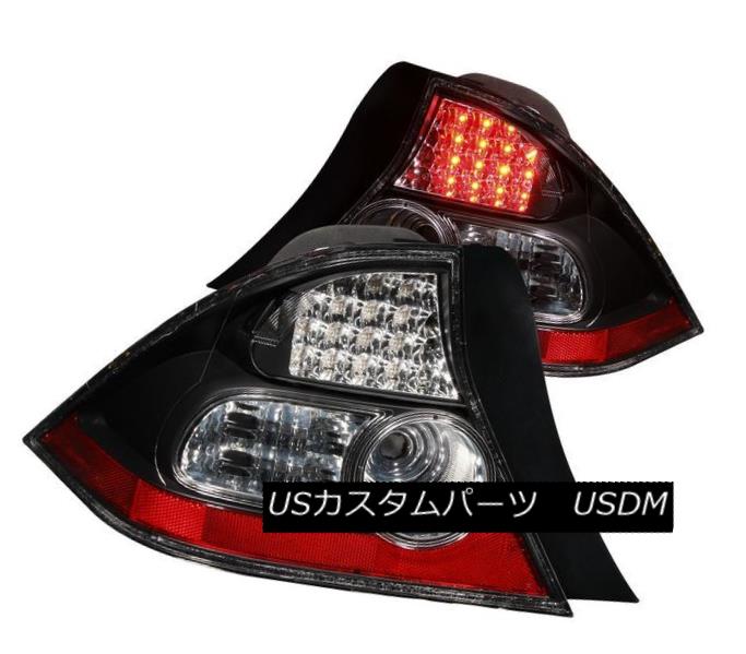 テールライト ANZO 321035 Set of 2 Black LED Tail Lights for 2004-2005 Honda Civic 2-Door ANZO 321035 2004-2005ホンダシビック2ドア用ブラックLEDテールライト2個セット 【並行輸入品】