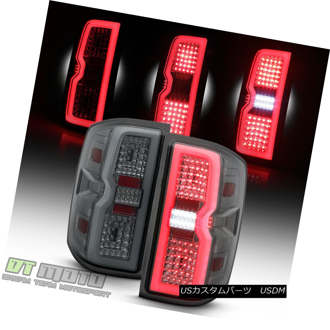 テールライト [3D Sequential] 2014-2017 Chevy Silverado 1500 LED Tube Tail Lights Brake SMOKE [3D Sequential] 2014-2017 Chevy Silverado 1500 LEDテールライトブレーキSMOKE 【並行輸入品】