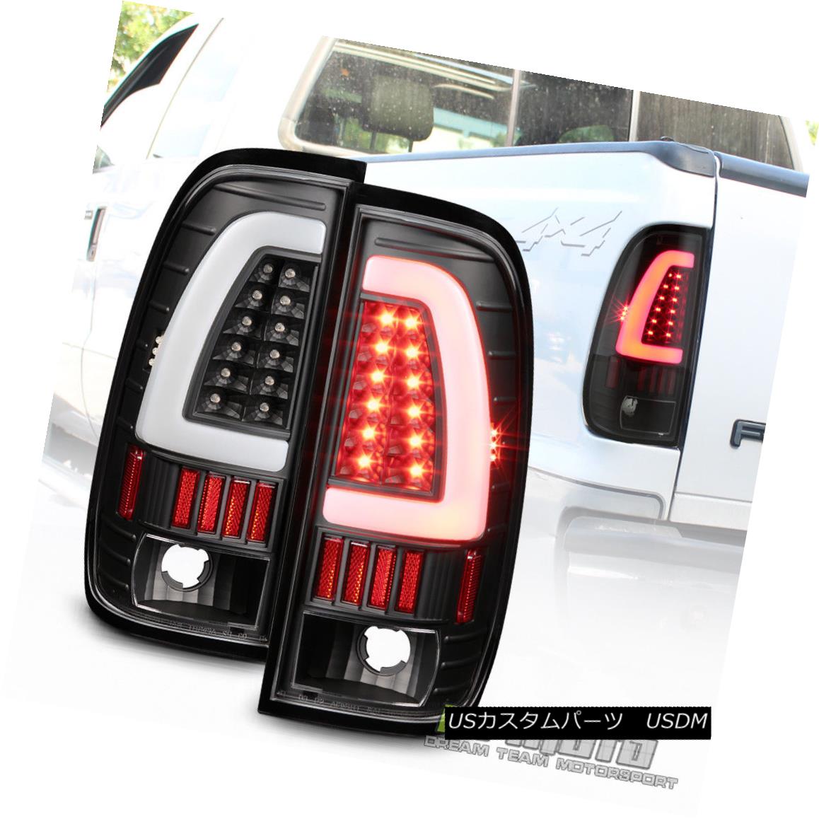テールライト [Update Design] Black 1997-2003 Ford F150 LED Light Bar Tail Lights Brake Lamps [更新デザイン]黒1997-2003フォードF150 LEDライトバーテールライトブレーキランプ 【並行輸入品】
