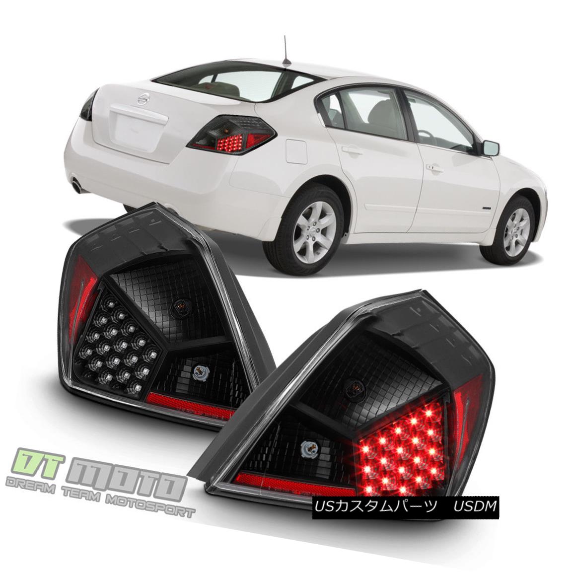 テールライト For 2007-2012 Altima 4-Door Sedan Black LED Tail Lights Brake Lamps Left+Right 2007年?2012年Altima 4ドアセダンブラックLEDテールライトブレーキランプ左+右 【並行輸入品】