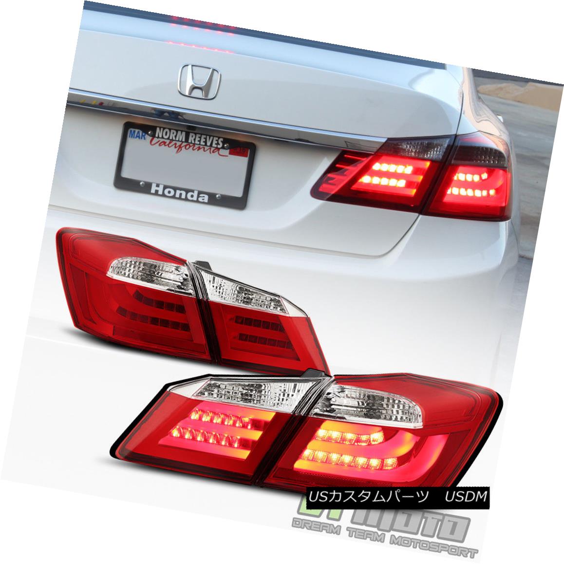 テールライト For 2013 2014 2015 Honda Accord Sedan Red LED Tail Lights Brake Lamps Left+Right 2013年2014年2015年ホンダアコードセダンレッドLEDテールライトブレーキランプ左+右 【並行輸入品】