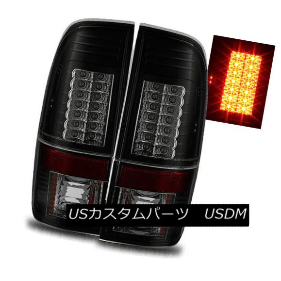 テールライト For 99-07 F250/F350/F450/F550 Super Duty Black Smoke LED Tail Lights Brake Lamps 99-07 F250 / F350 / F450用 / F550スーパーDutyブラックスモークLEDテールライトブレーキランプ 【並行輸入品】