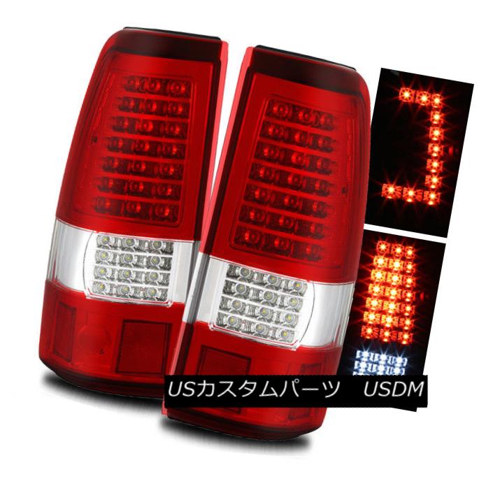 テールライト For 03-06 Silverado/04-06 Sierra Red Clear C-Shaped LED Tail Lights Brake Lamps 03-06 Silverado / 04-0 6シエラレッドクリアC型LEDテールライトブレーキランプ 【並行輸入品】