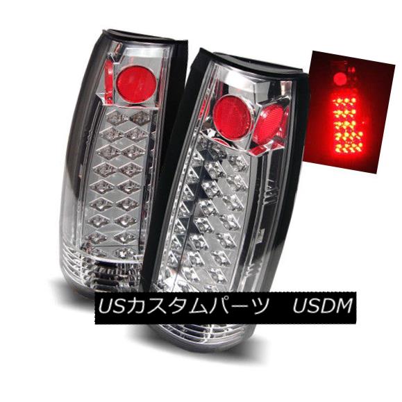 テールライト For 92-99 Chevy/GMC Suburban/Yukon Chrome LH+RH LED Tail Lights Rear Brake Lamps 92-99シボレー/ GMC郊外/ユーコンクロームLH + RH LEDテールライトリアブレーキランプ 【並行輸入品】