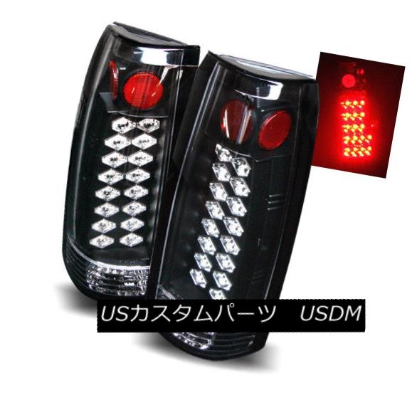 テールライト For 92-99 Chevy/GMC Suburban/Yukon Black LH+RH LED Tail Lights Rear Brake Lamps 92-99シボレー/ GMC郊外/ユーコンブラックLH + RH LEDテールライトリアブレーキランプ 【並行輸入品】