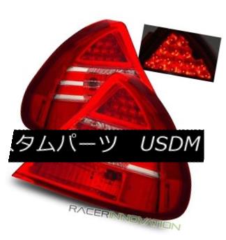 テールライト For 99-02 Mitsubishi Mirage DE/LS Euro Red Clear LED Tail Lights Rear Brake Lamp 99-02三菱ミラージュDE / LSユーロレッドクリアLEDテールライトリアブレーキランプ 【並行輸入品】