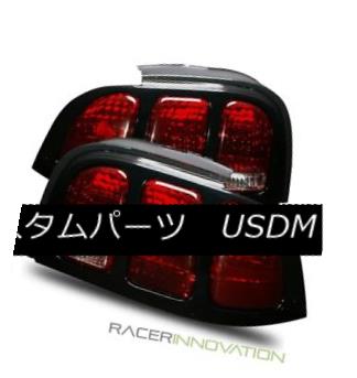 テールライト For 94-98 Ford Mustang Red Smoke/Black Trim Cover Tail Lights Rear Brake Lamps 94-98 Ford Mustangレッド・スモーク/ブラック・トリム・カバーテール・ライトリア・ブレーキ・ランプ 【並行輸入品】