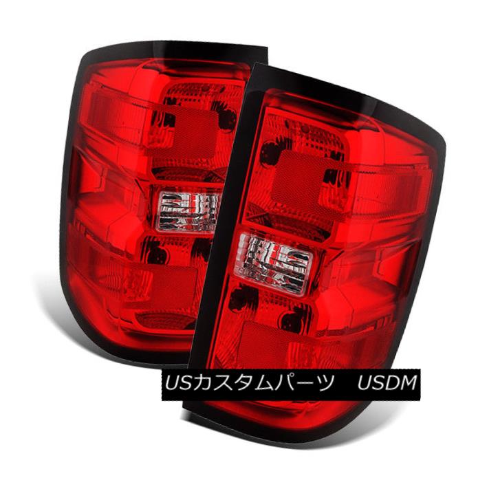 テールライト For 14-17 Silverado 1500/15-17 2500/3500 Red Clear LH/RH Tail Lights Brake Lamps 14-17 Silverado 1500 / 15-17 2500/3500レッドクリアLH / RHテールライトブレーキランプ 【並行輸入品】